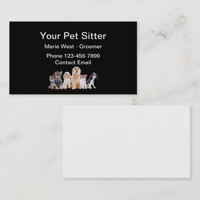 Tarjetas de visita de Dog Sitter (Anverso / Reverso)