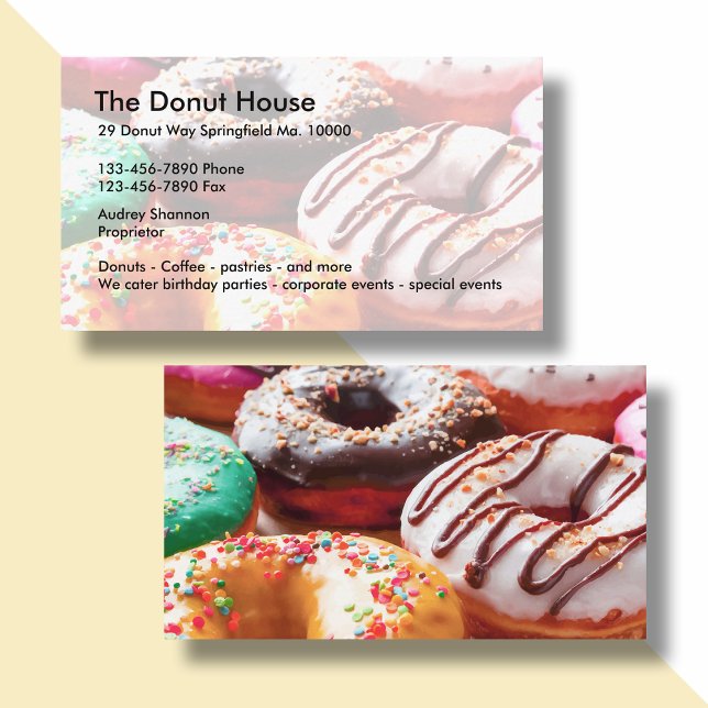 Tarjetas de visita de Donut Shop (Subido por el creador)