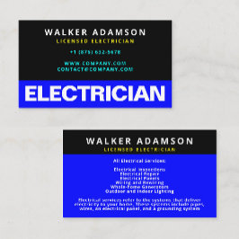 Tarjetas de visita de Electrician con licencia pro