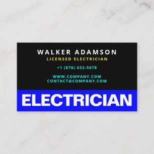 Tarjetas de visita de Electrician con licencia pro