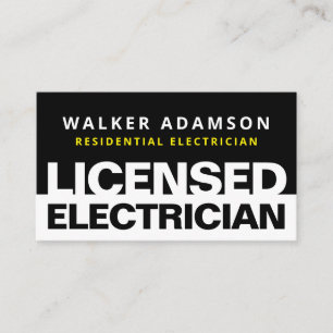 Tarjetas de visita de Electrician con licencia pro