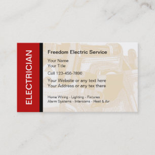 Tarjetas de visita de electricista