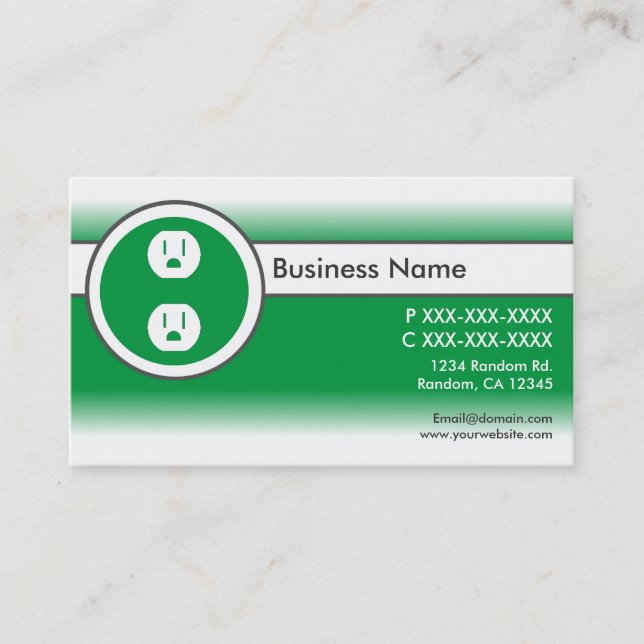 Tarjetas de visita de electricista de personalizad (Anverso)