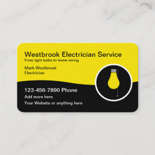 Tarjetas de visita de electricista moderno y elega
