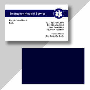 Tarjetas de visita de emergencia médica