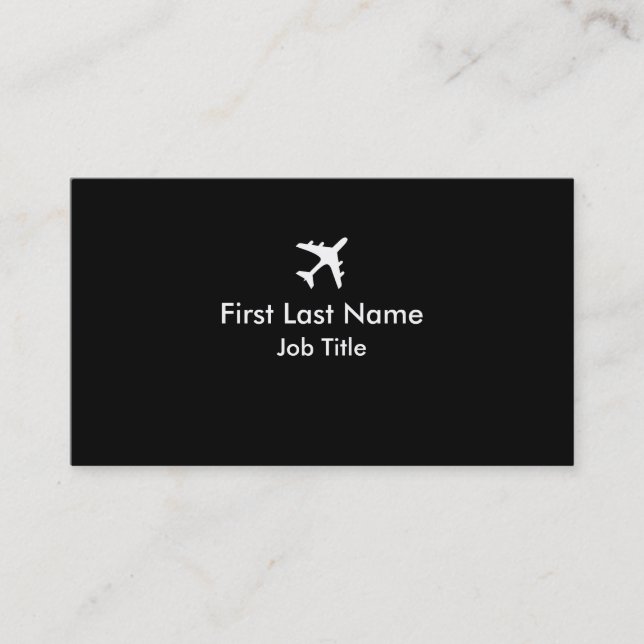 Tarjetas de visita de encargo del aeroplano simple (Anverso)
