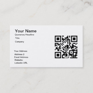 Tarjetas de visita de encargo del código de QR