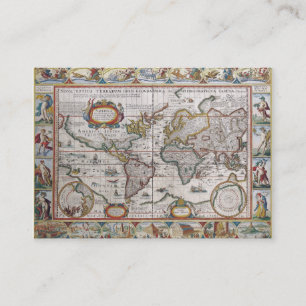 Tarjetas de visita de encargo del mapa del mundo