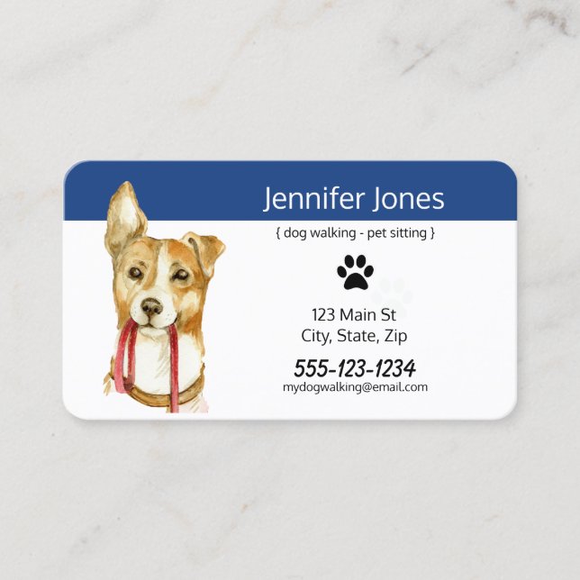 Tarjetas de visita de encargo del mascota - perro (Anverso)