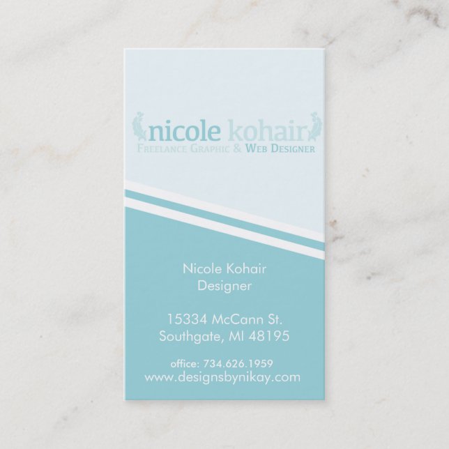 Tarjetas de visita de encargo para Nicole (Anverso)