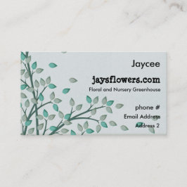 Tarjetas de visita de enfermería floral de hojas v