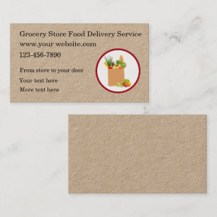 Tarjetas de visita de entrega de alimentos de tien