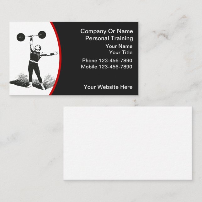 Tarjetas de visita de entrenador personal (Anverso / Reverso)