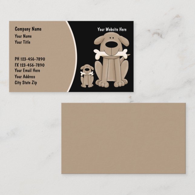Tarjetas de visita de entrenamiento de perros (Anverso / Reverso)