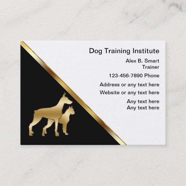 Tarjetas de visita de entrenamiento de perros (Anverso)