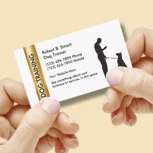 Tarjetas de visita de entrenamiento de perros de c