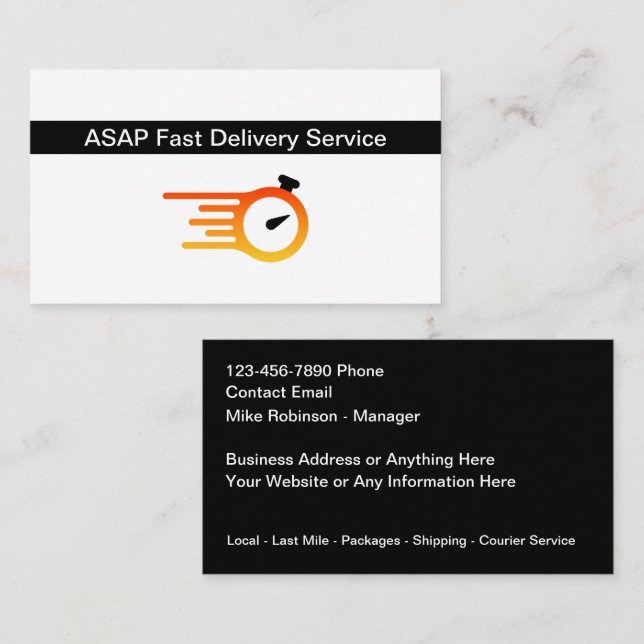 Tarjetas de visita de envío rápido para clientes (Anverso / Reverso)