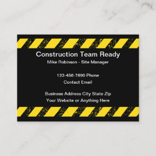 Tarjetas de visita de equipo de construcción
