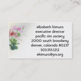 Tarjetas de visita de estilo asiático con flores d