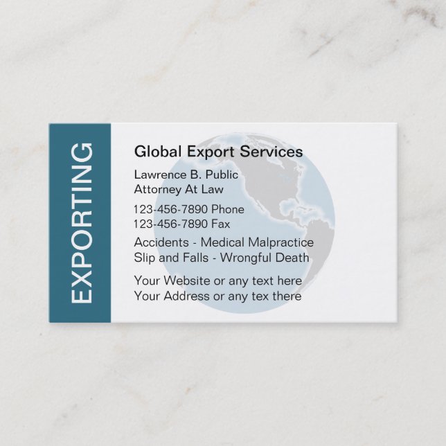 Tarjetas de visita de exportación (Anverso)