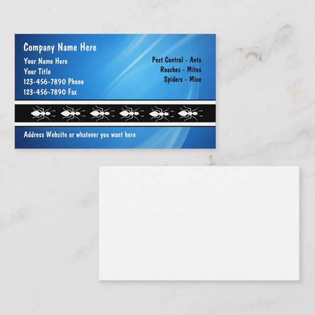 Tarjetas de visita de exterminador (Anverso / Reverso)