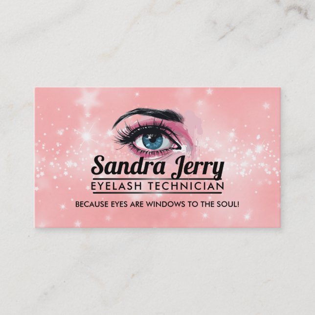 Tarjetas de visita de Eyelash Technician Slogans (Anverso)