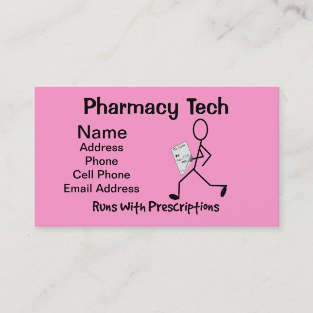 Tarjetas de visita de farmacia Tech Pink (Anverso)
