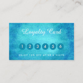 Tarjetas de visita de fidelización turquesa de col