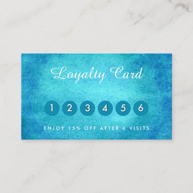 Tarjetas de visita de fidelización turquesa de col (Anverso)