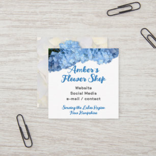 Tarjetas de visita de Flor Blue Hydrangea Flower S