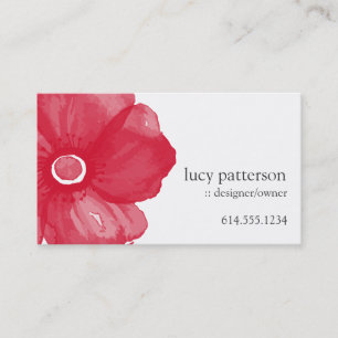 Tarjetas de visita de flor de color rojo