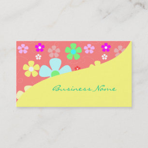 Tarjetas de visita de flores coloridas
