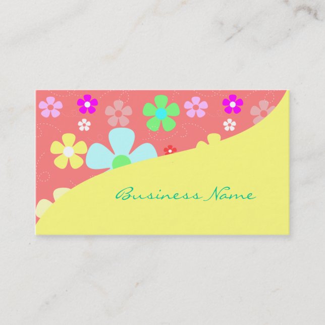 Tarjetas de visita de flores coloridas (Anverso)