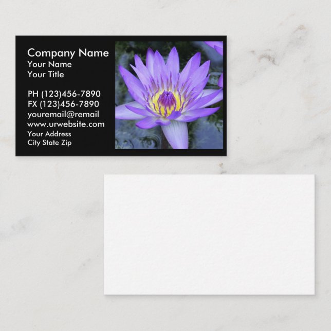 Tarjetas de visita de flores de Lotus (Anverso / Reverso)