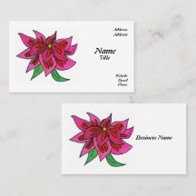 Tarjetas de visita de flores rosas