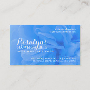 Tarjetas de visita de floristería florista azul Fl