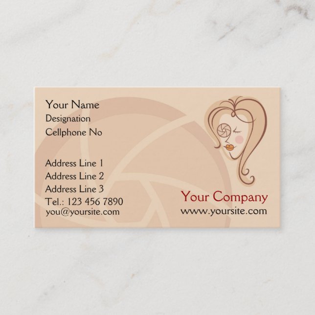 Tarjetas de visita de fotógrafa femenina (Anverso)