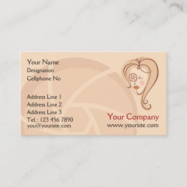 Tarjetas de visita de fotógrafa femenina (Anverso)