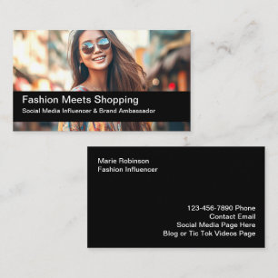 Tarjetas de visita de fotografía de moda de moda i