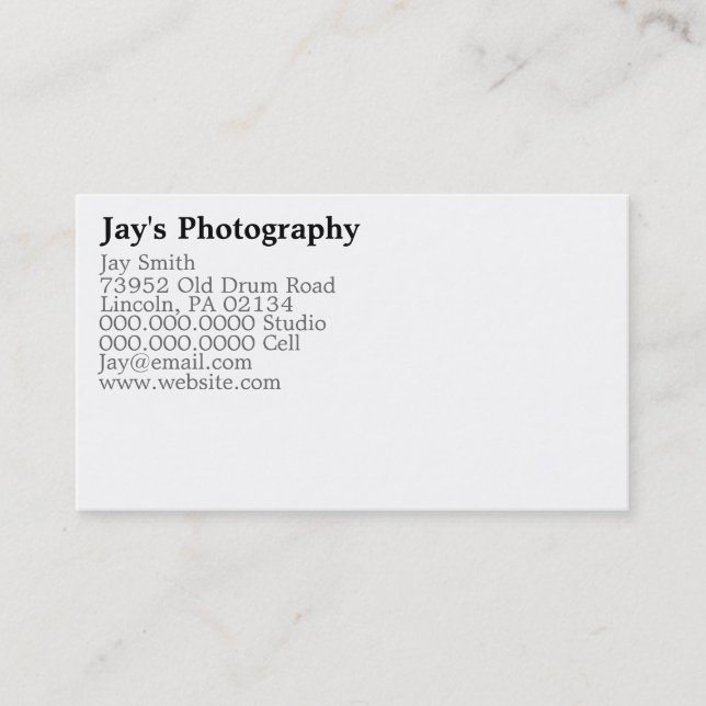 Tarjetas de visita de fotografía de plantilla (Anverso)