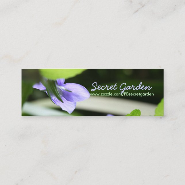 Tarjetas de visita de fotografía floral de violeta (Anverso)