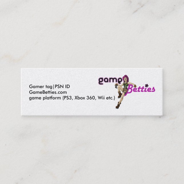 Tarjetas de visita de GameBetties (Anverso)