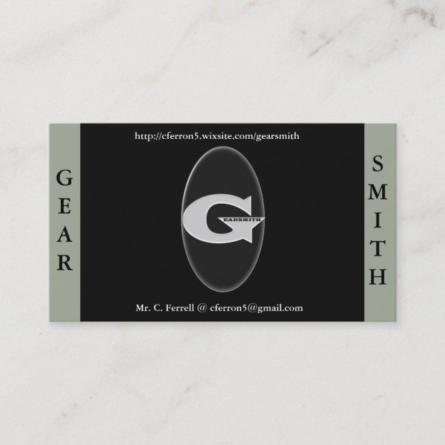 Tarjetas de visita de Gearsmith (Anverso)