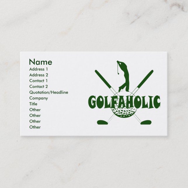 TARJETAS DE VISITA DE GOLFAHOLIC (Anverso)