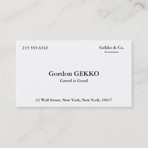 Tarjetas de visita de Gordon Gekko