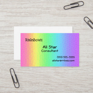 Tarjetas de visita de gradiente de arcoiris geomét