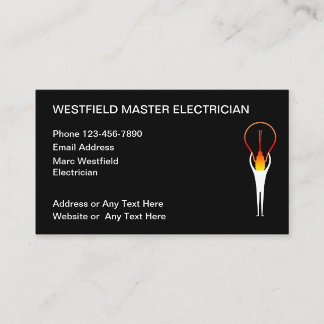 Tarjetas de visita de Guay Master Electrician (Anverso)