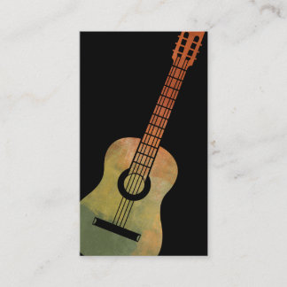 Tarjetas de visita de guitarra - Naranja verde art