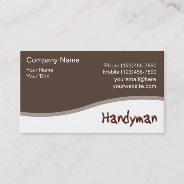 Tarjetas de visita de Handyyman (Anverso)