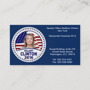 Tarjetas de visita de Hillary Clinton